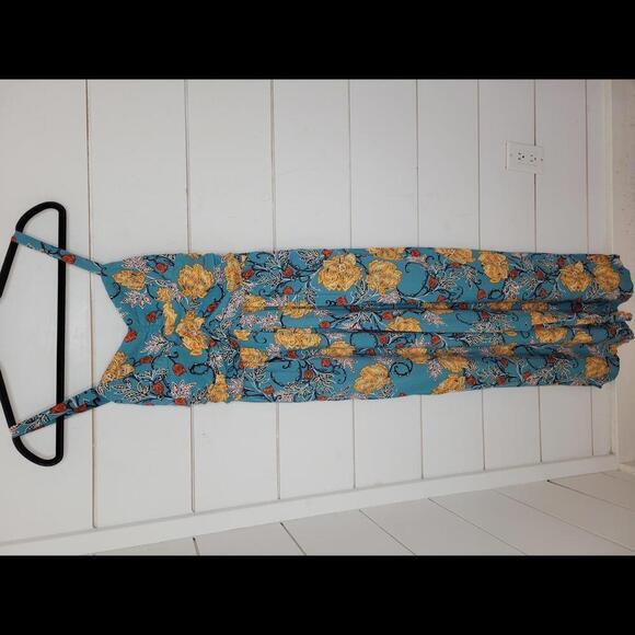 BOG Collection small (?) Blue & yellow floral jumpsuit jumper - Picture 1 of 4